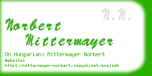 norbert mittermayer business card